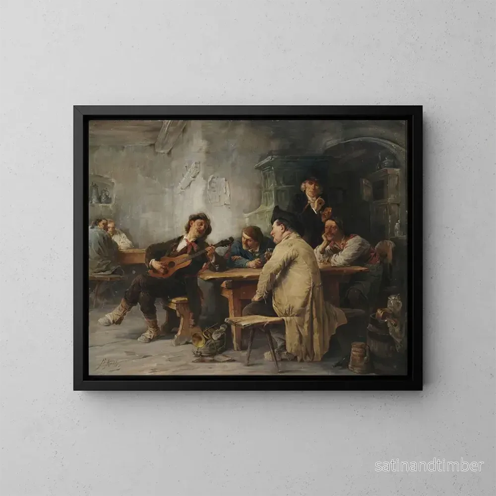 Reproduktion av målningen Le chanteur itinérant - Friedrich von Keller