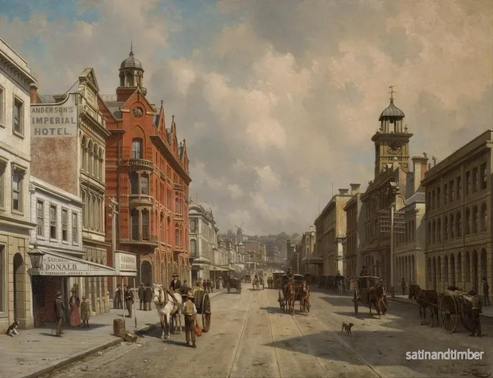 Reproduktion av målningen Rue Queen, Auckland - Jacques François Carabain - Bild 2