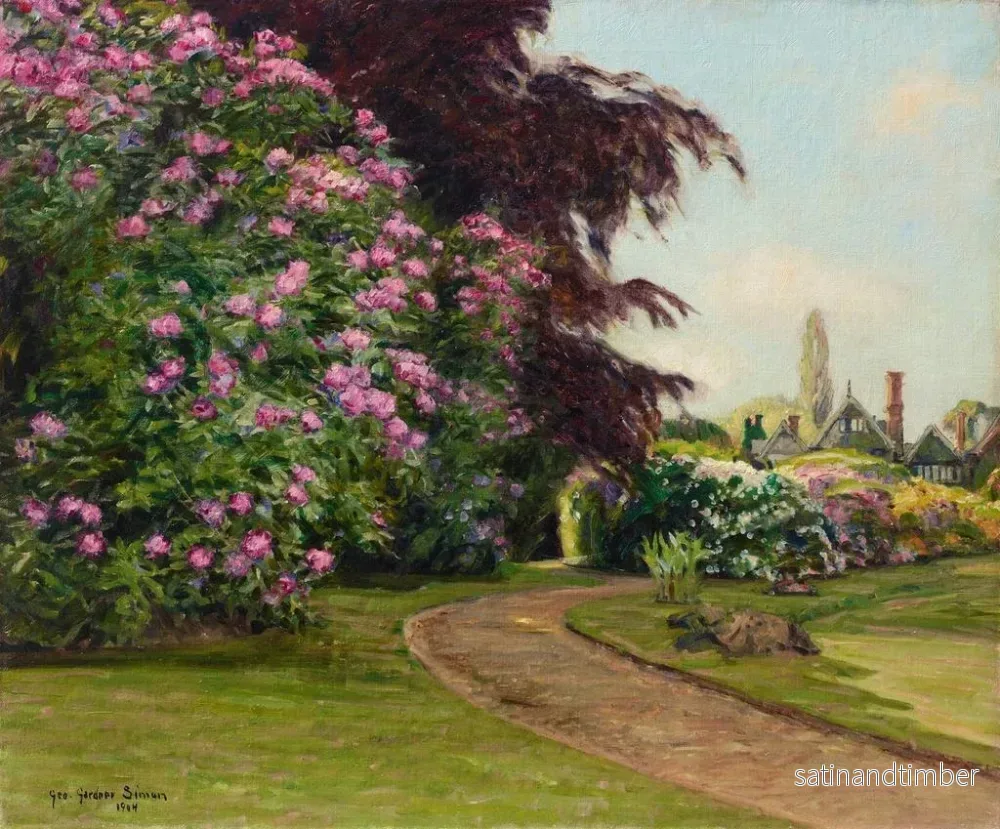 Reproduktion av målningen av den engelska trädgården - George Gardner Symons - Bild 2