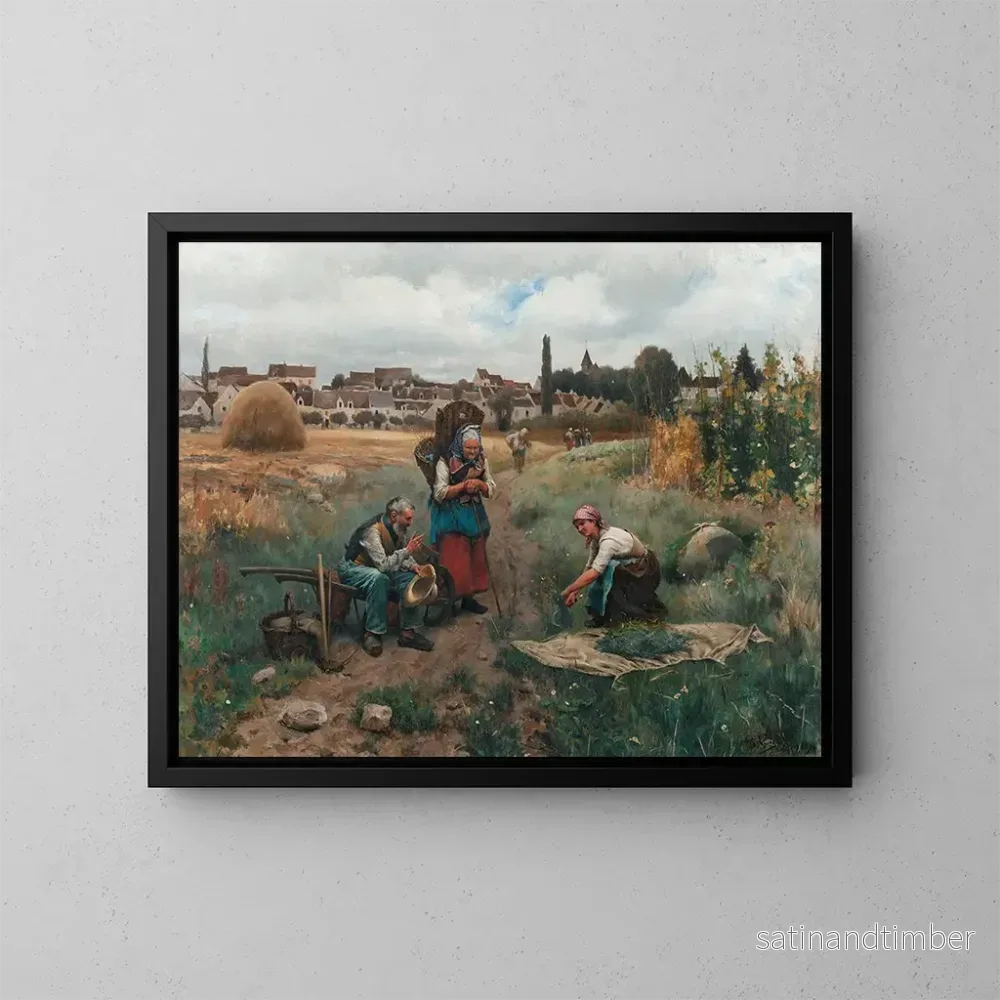 Reproduktion av målningen Ett ögonblick av vila - Daniel Ridgway Knight