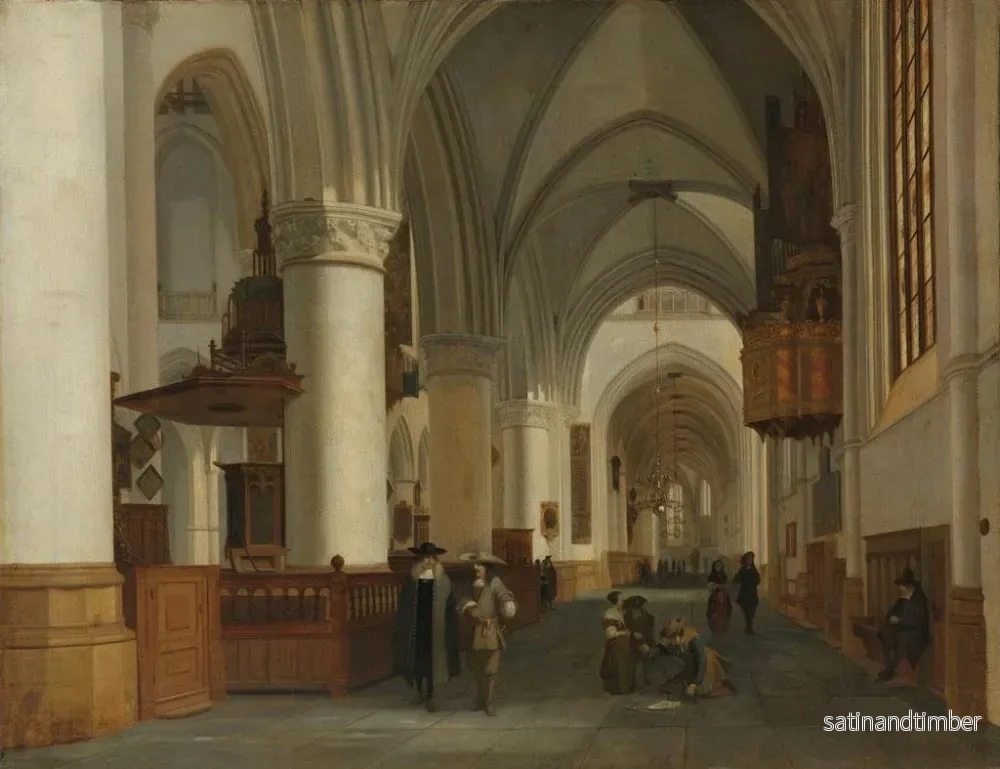 Reproduktion av målningen av interiören i Saint-Bavon-kyrkan i Haarlem - Job Adriaensz Berckheyde - Bild 2