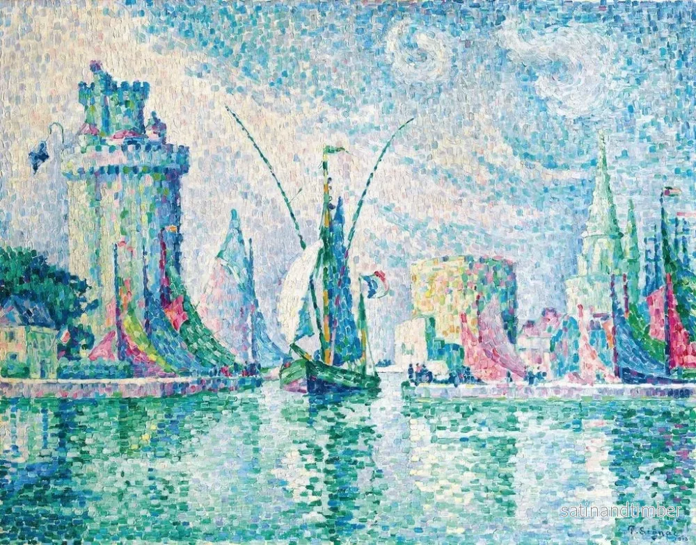 Reproduktion av målningen Les Tours vertes de La Rochelle - Paul Signac - Bild 2
