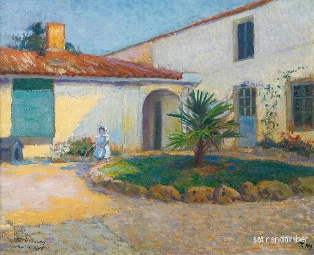 Reproduktion av målningen La Fille de l'artiste dans le jardin Taillebourg - Paul Madeline - Bild 2