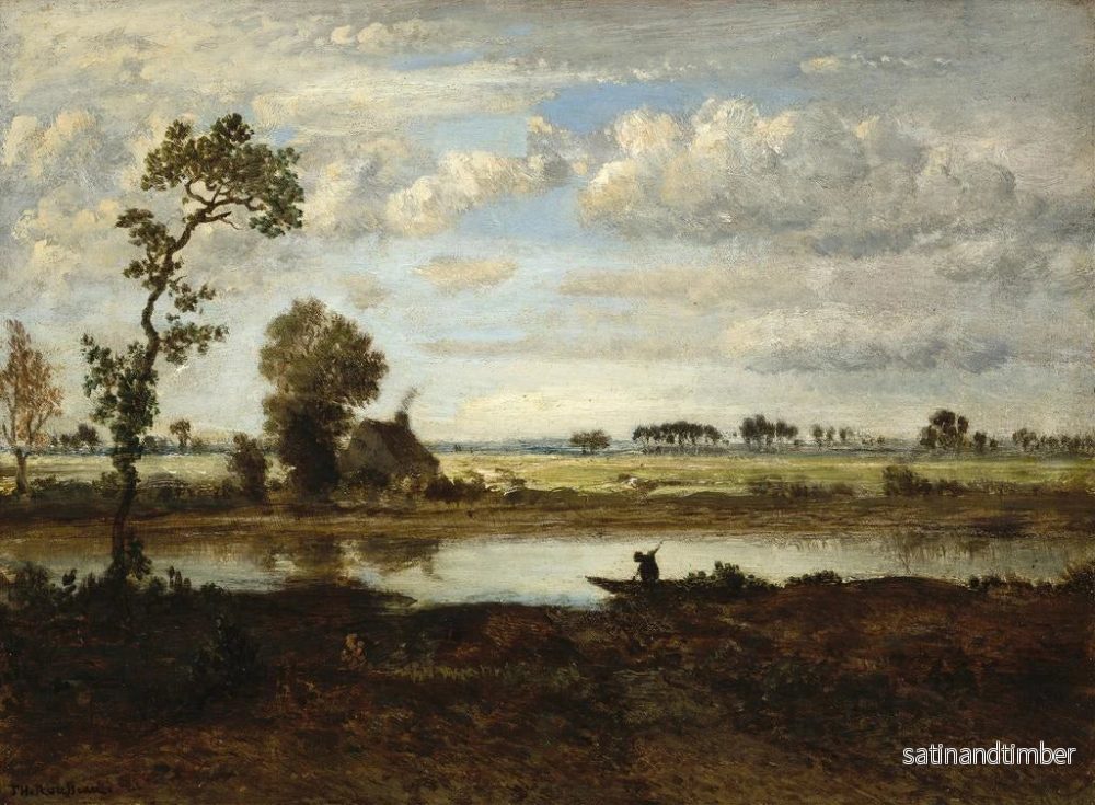 Reproduktion av målningen Landskap med en båtförare - Théodore Rousseau - Bild 2
