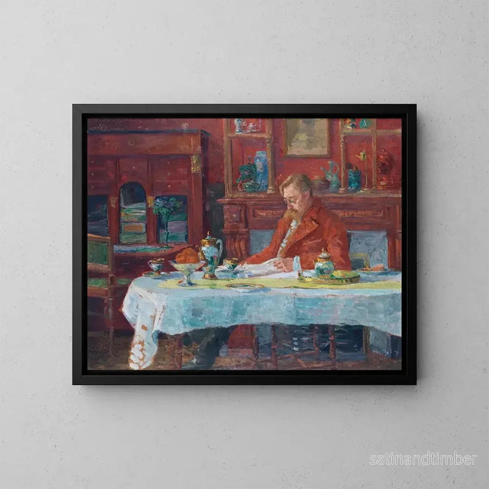 Reproduktion av målningen Verhaeren à table - Marthe Massin
