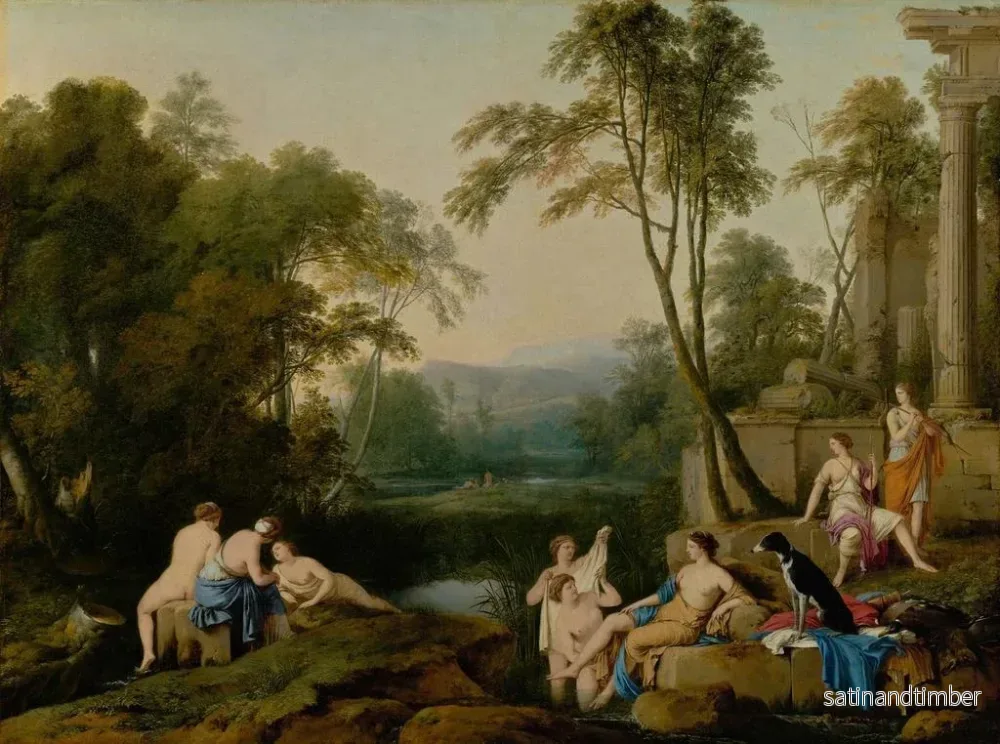 Reproduktion av målningen Diane och hennes nymfer i ett landskap - Laurent de La Hyre - Bild 2