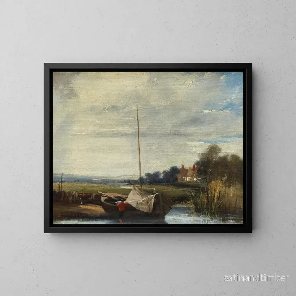 Reproduktion av målningen En flod i Normandie - Richard Parkes Bonington
