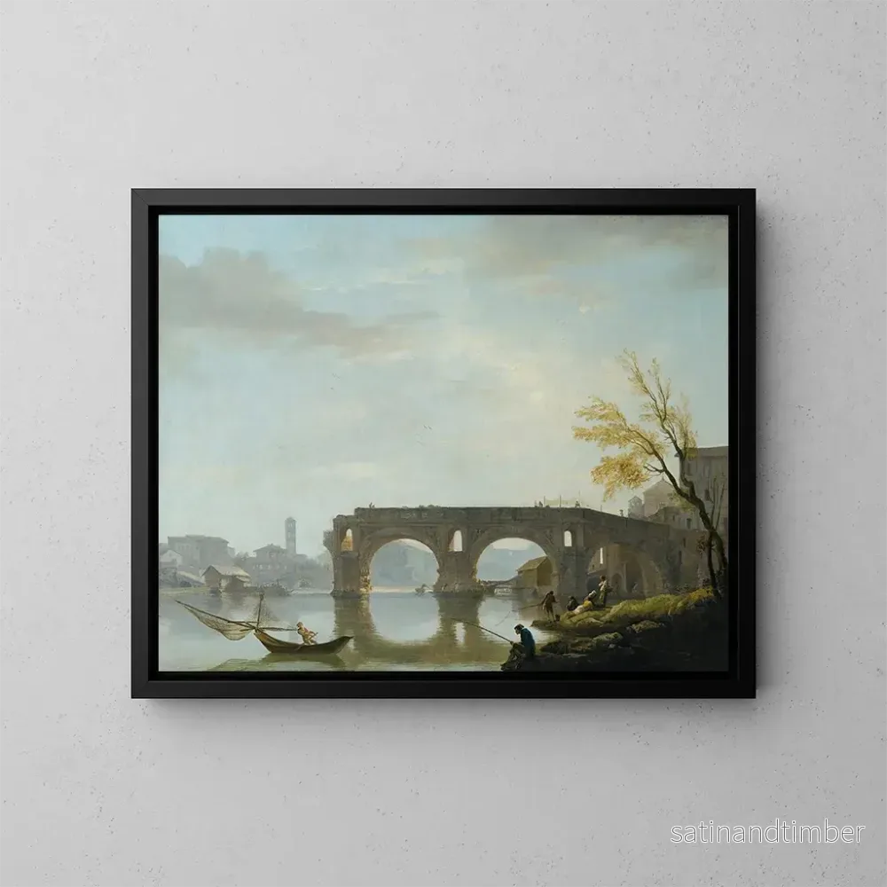 Reproduktion av målningen Vue du Ponte Rotto à Rome - Claude-Joseph Vernet