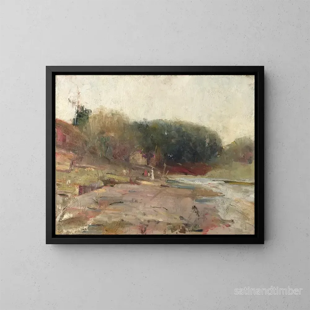 Reproduktion av målningen på floden Yarra nära Heidelberg, Victoria - Charles Conder