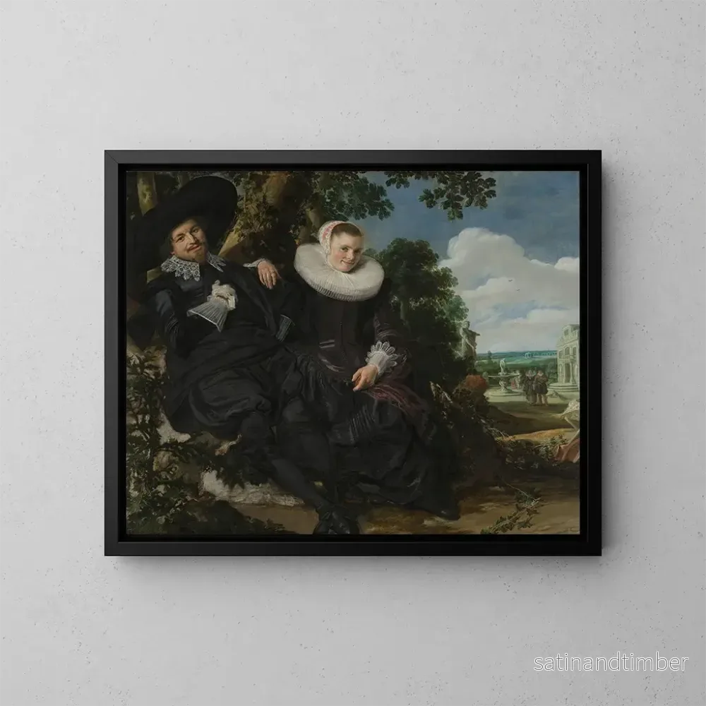 Reproduktion av målningen porträtt av ett par, troligen Isaac Abrahamsz Massa och Beatrix van der Laen - Frans Hals
