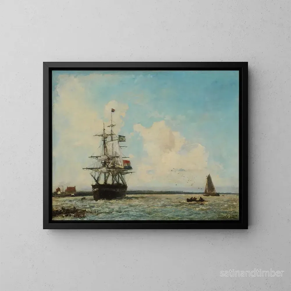Reproduktion av målningen Le Grand Canal de Dordrecht - Johan Barthold Jongkind