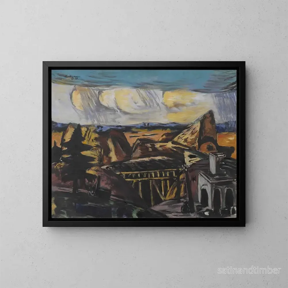 Reproduktion av målningen Stor karriärmålning i Övre Bayern – Max Beckmann Reproduktion av målningen Stor karriärmålning i Övre Bayern – Max Beckmann