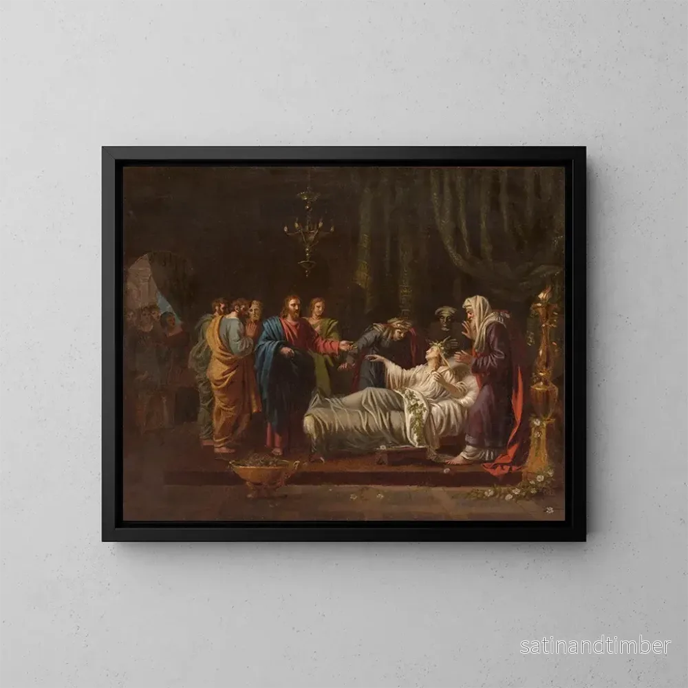 Reproduktion av målningen av Jesus som väcker Jairus dotter - Jean Vignaud