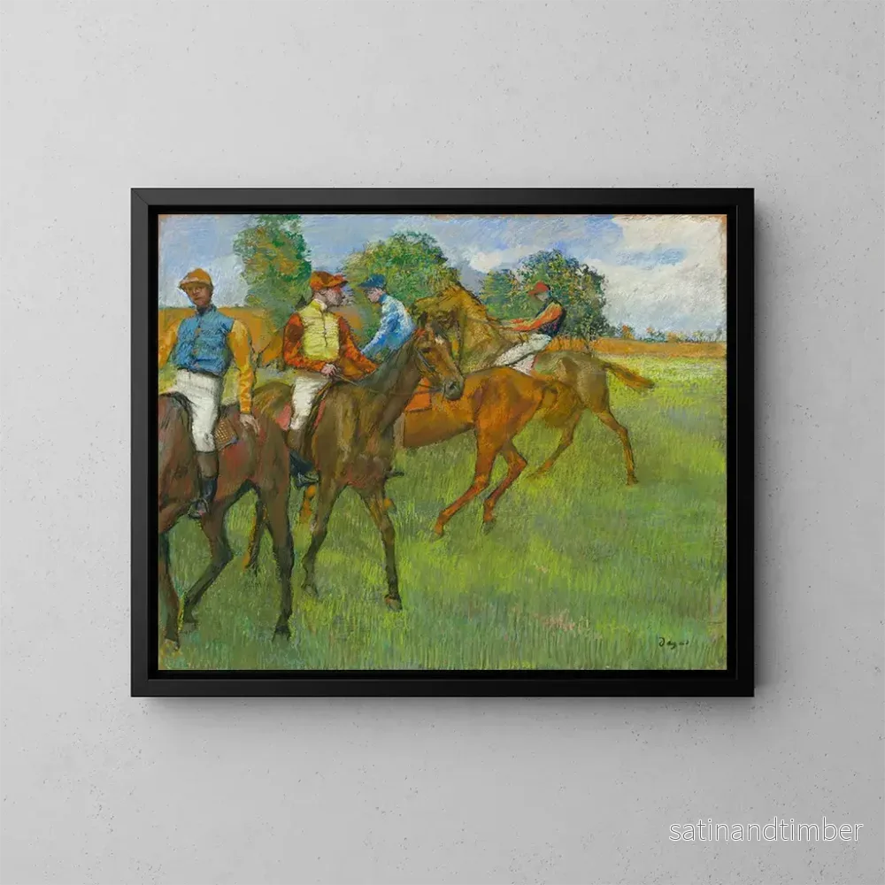 Reproduktion av målningen Före loppet - Edgar Degas