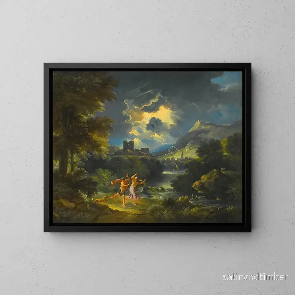 Reproduktion av målningen av ett landskap med figurer i en storm - Pieter Mulier den yngre