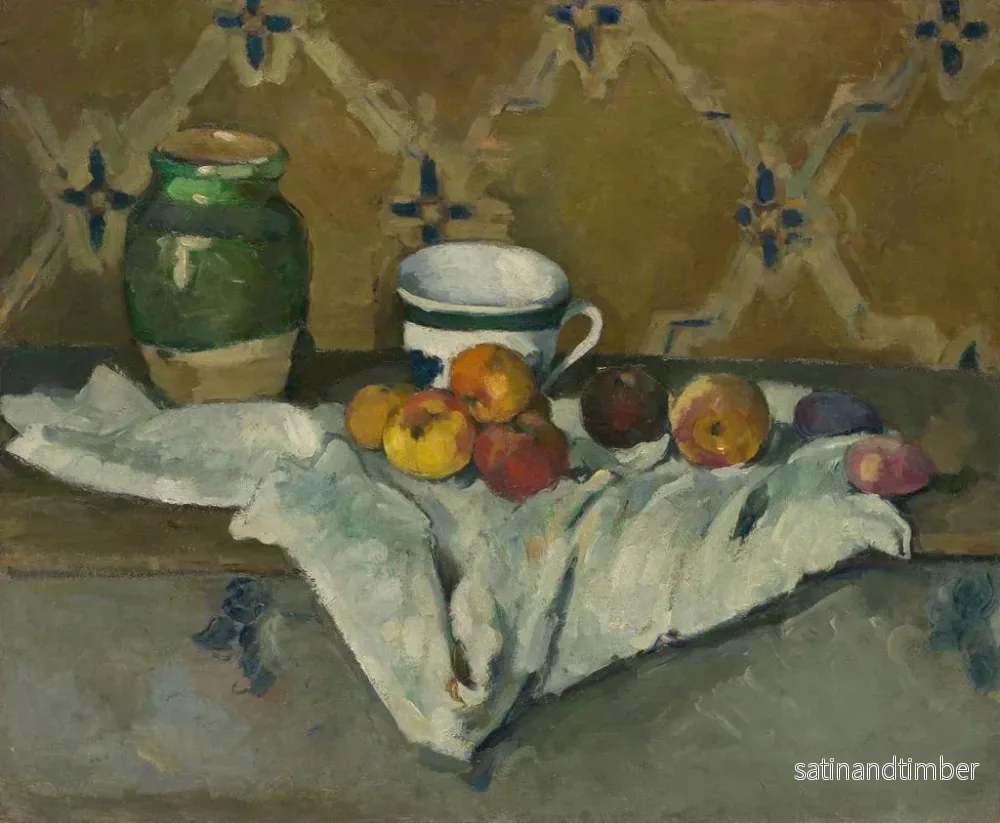 Reproduktion av målningen av naturtavla med en kruka, en kopp och äpplen - Paul Cézanne - Bild 2