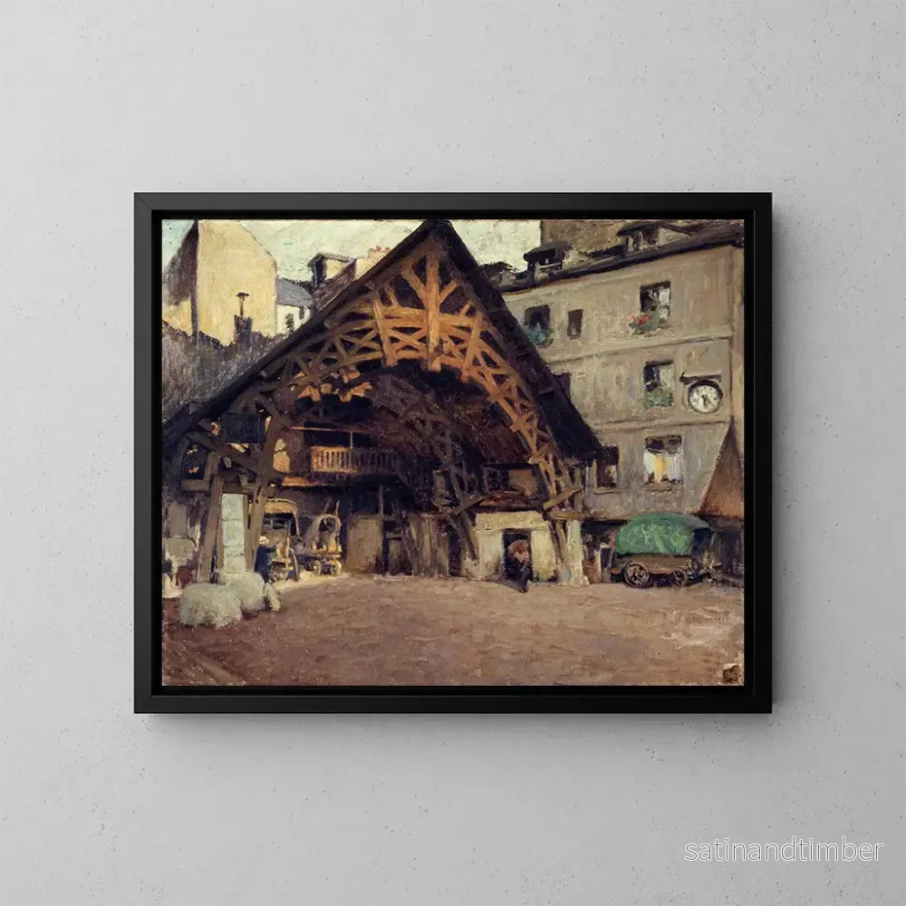Reproduktion av målningen L'Auberge du Compas d'Or, rue Montorgueil - Henri Dabadie