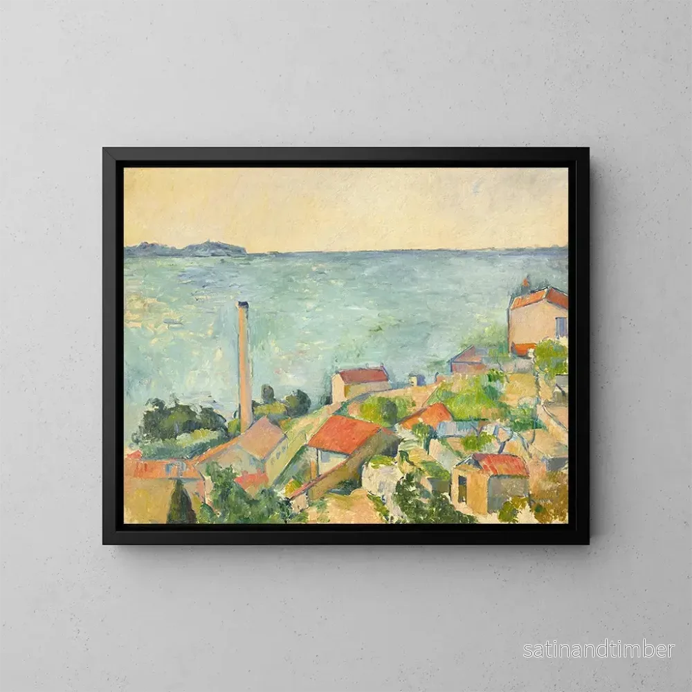 Reproduktion av målningen La mer à l'Estaque - Paul Cézanne