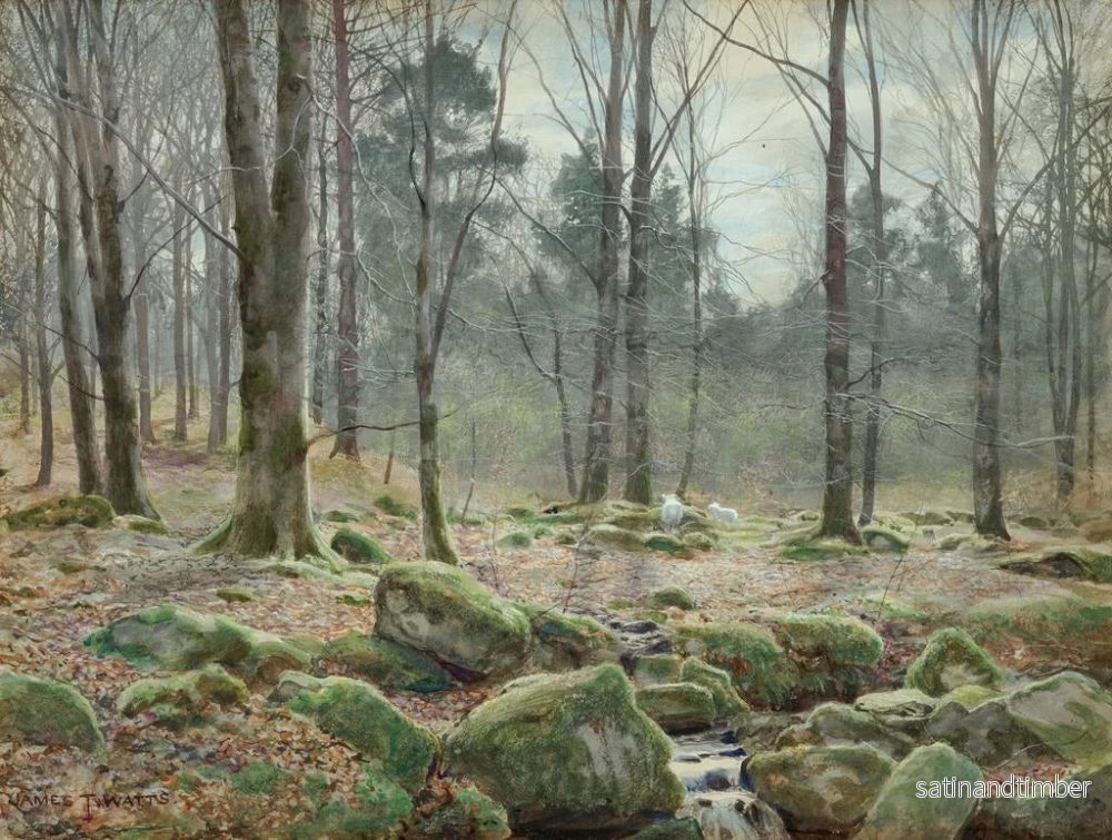 Reproduktion av målningen Solig morgon i april på Betws-y-Coed, norra Wales - James Thomas Watts - Bild 2