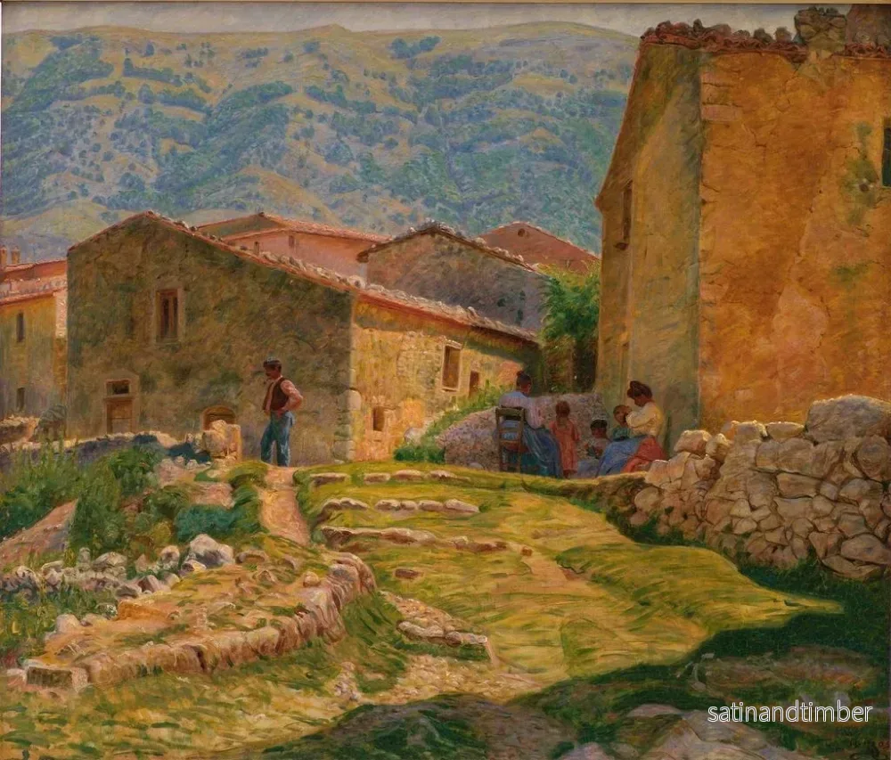 Reproduktion av målningen Solig morgonmålning i Civita d'Antino - Kristian Zahrtmann - Bild 2