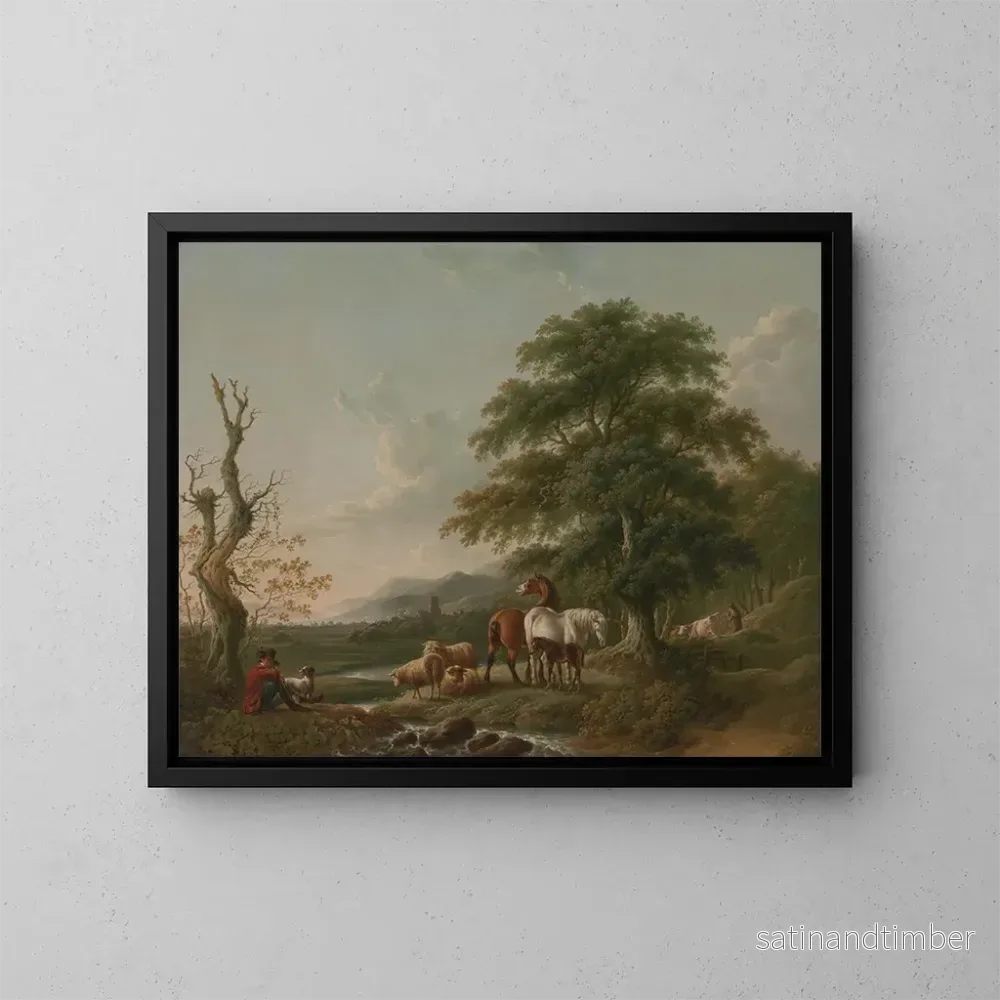 Reproduktion av målningen Landskap med en herde – Charles Towne Reproduktion av målningen Landskap med en herde – Charles Towne