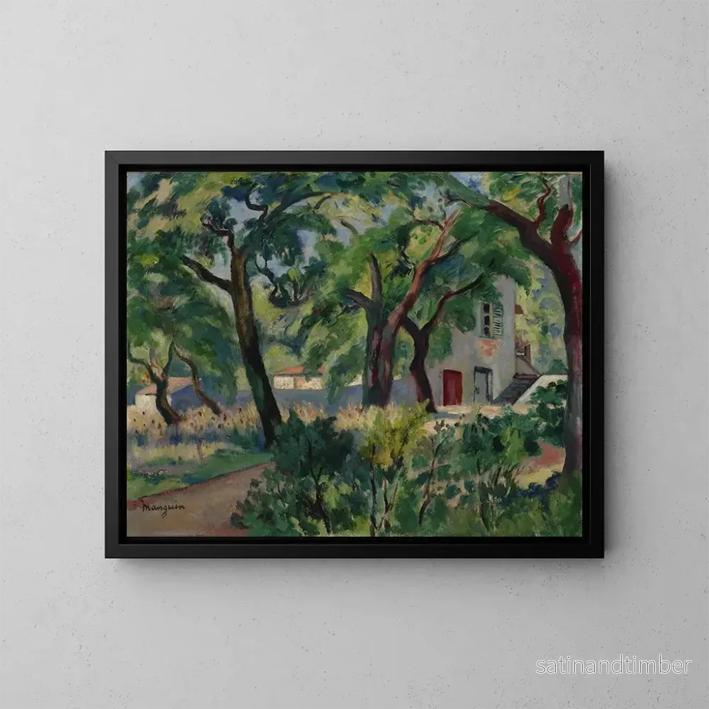 Reproduktion av målningen La Maison dans le fort Saint-Tropez - Henri Manguin
