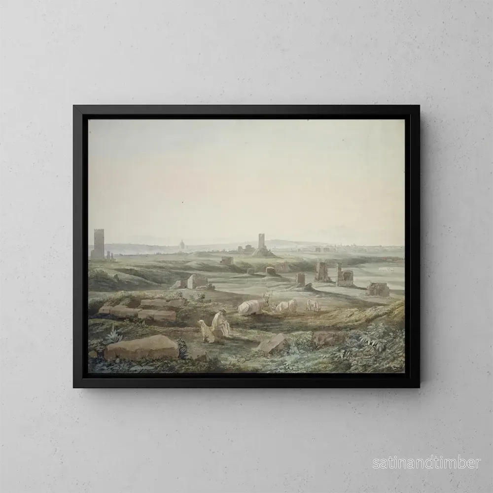 Reproduktion av målningen Vue de la Campagne romaine depuis la Via Appia - Jakob Philipp Hackert