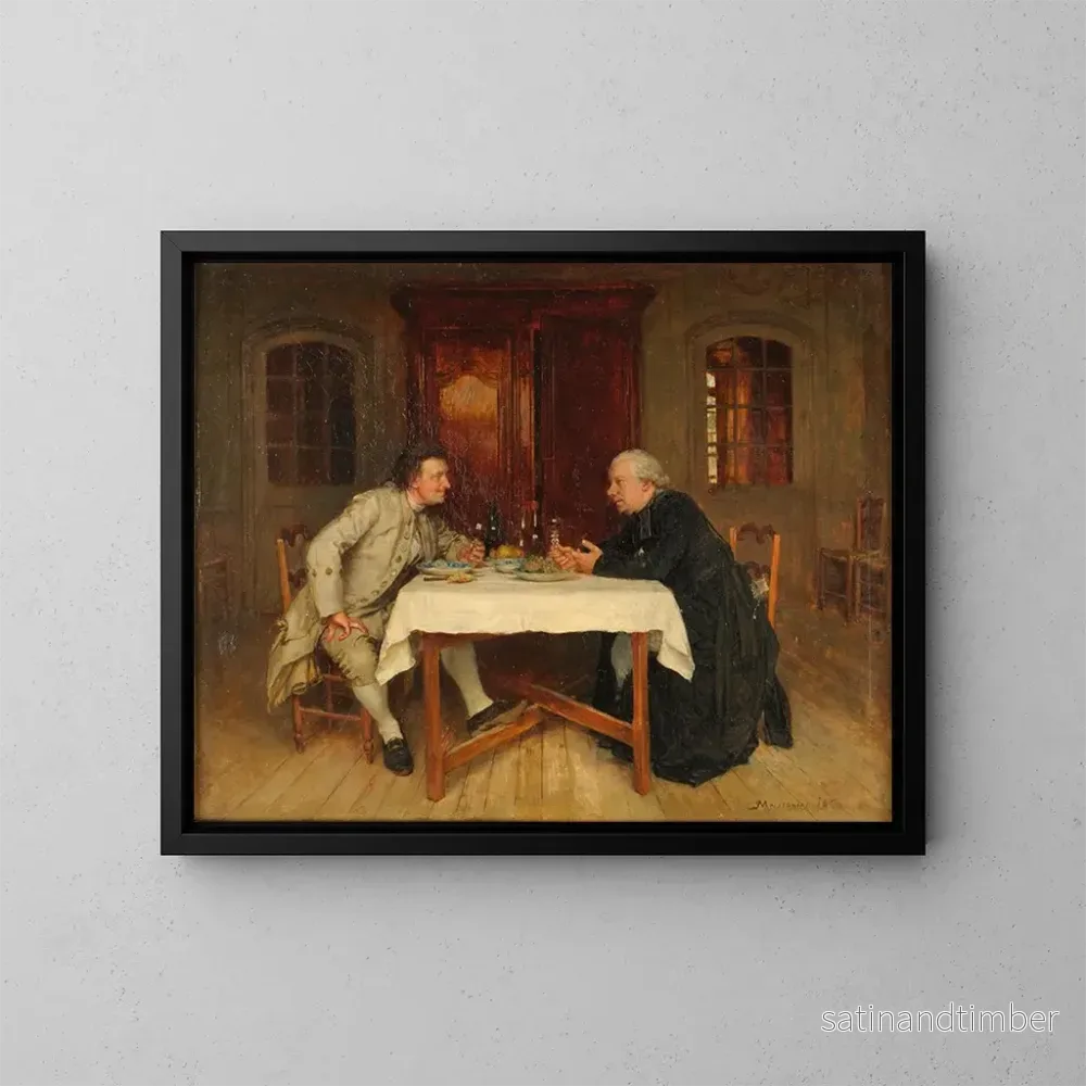 Reproduktion av målningen Le vin du curé - Ernest Meissonier
