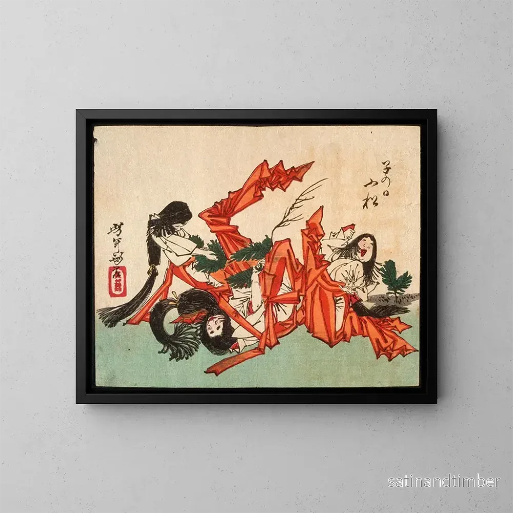 Reproduktion av målningen Tirer des pousses de pin le jour du Rat - Tsukioka Yoshitoshi