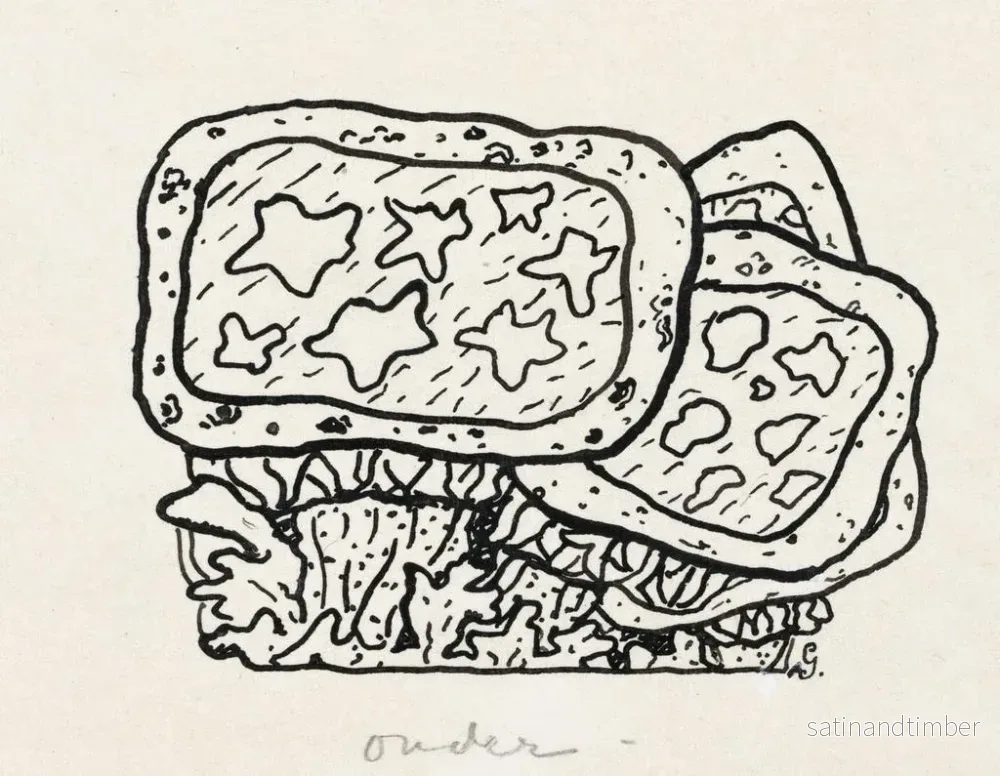 Reproduktion av målningen blad med oförklarlig representation - Leo Gestel - Bild 2