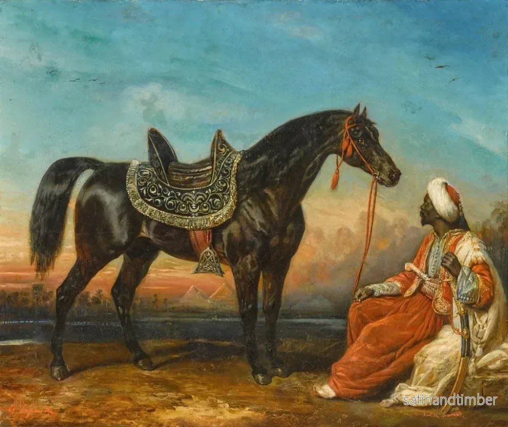 Reproduktion av målningen En arabisk hingst och hans groom i Egypten - François-Gabriel-Guillaume Lépaulle - Bild 2