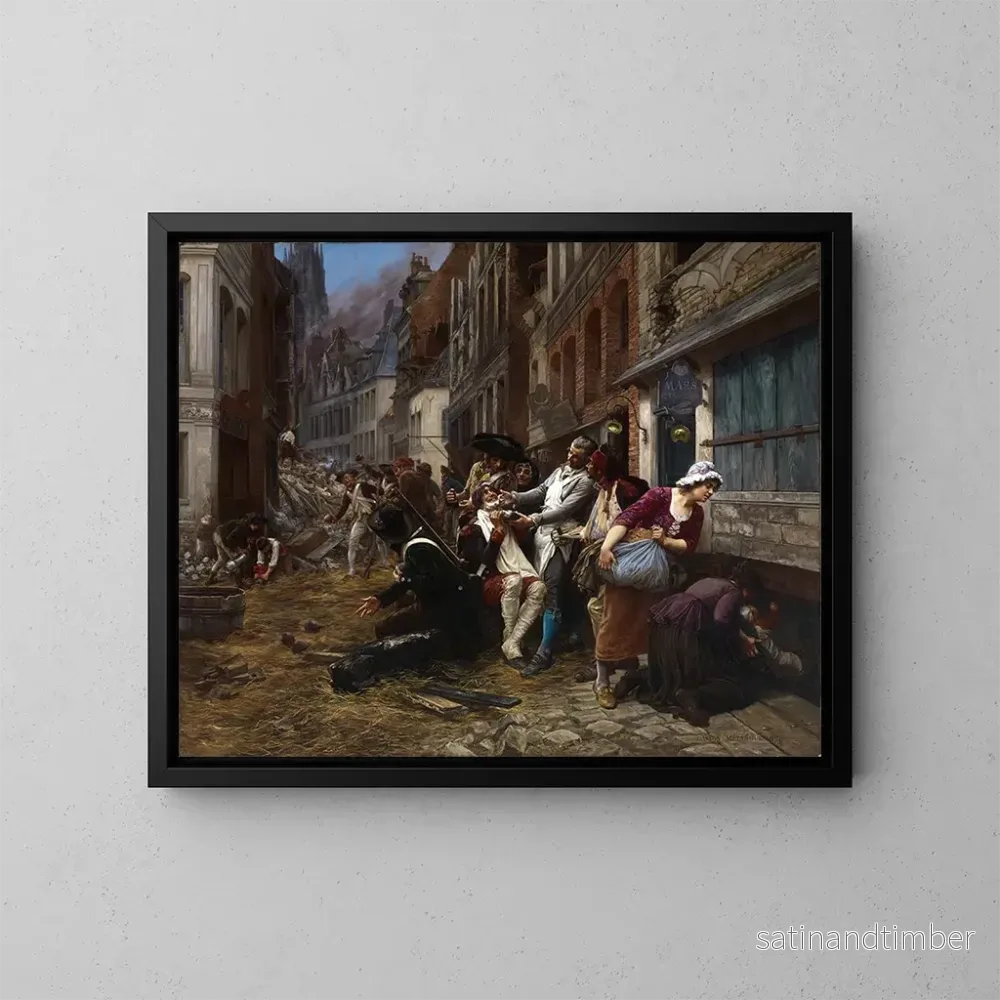 Reproduktion av målningen Episod av belägringen av Lille 1792 - Georges Gaston Théodore Melingue