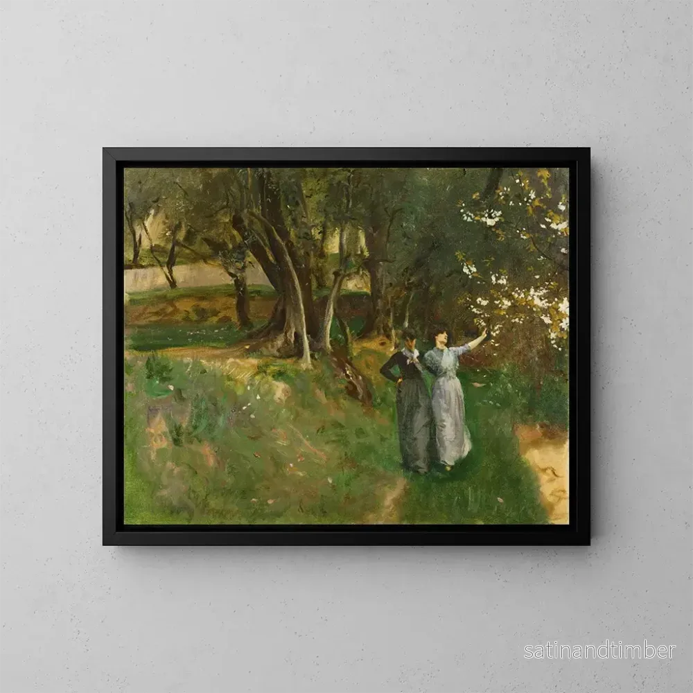 Reproduktion av målningen Landskapsbild med kvinnor i förgrunden - John Singer Sargent