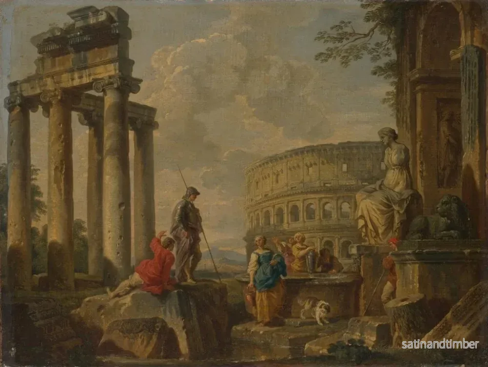 Reproduktion av målningen Le Colisée parmi les ruines romaines - Giovanni Paolo Panini - Bild 2