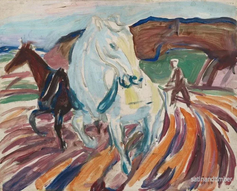 Reproduktion av målningen av hästar som plöjer - Edvard Munch - Bild 2