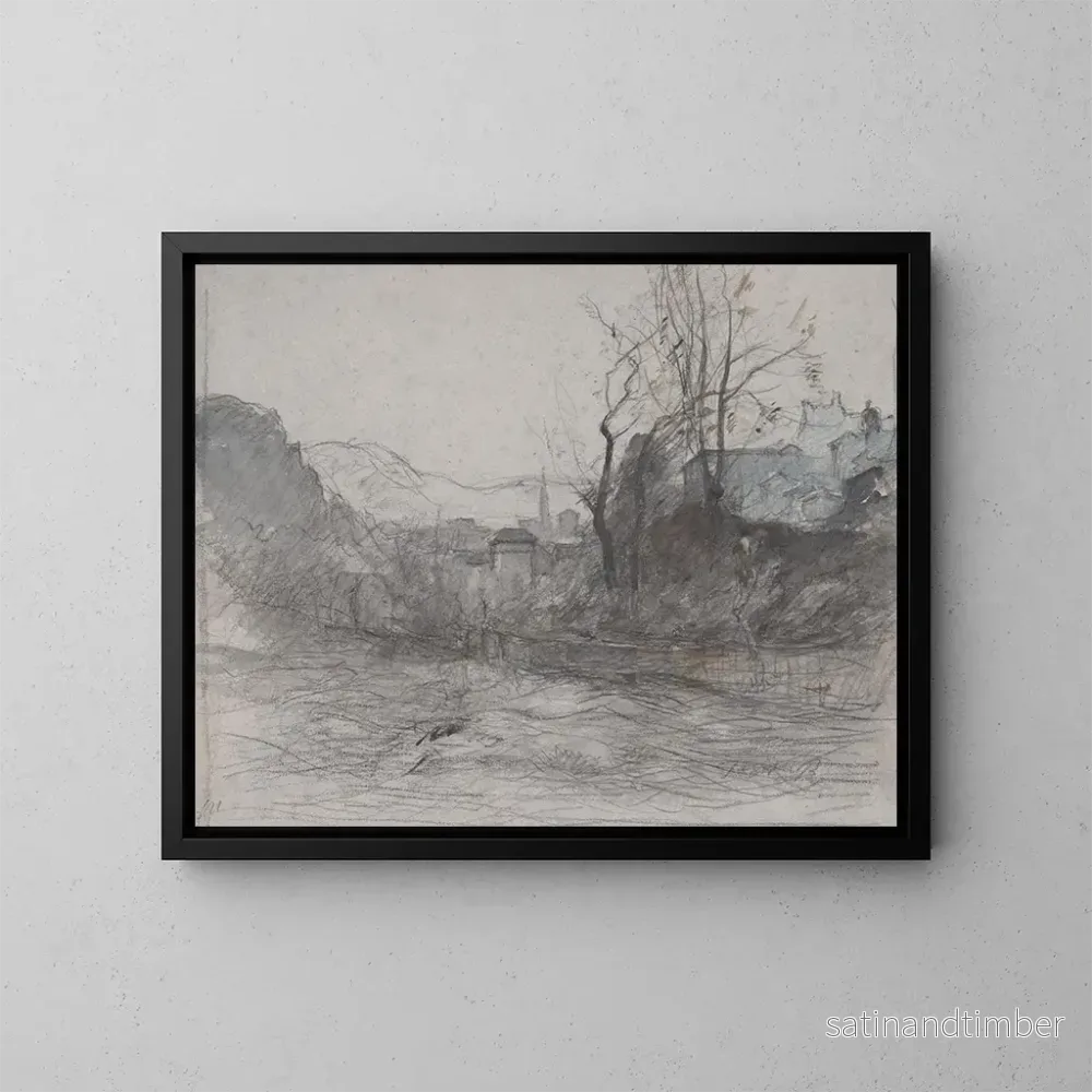 Reproduktion av målningen Approcher Morestal - François-Auguste Ravier