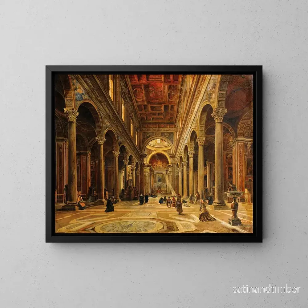 Reproduktion av målningen inomhus av kyrka - Giovanni Lanza