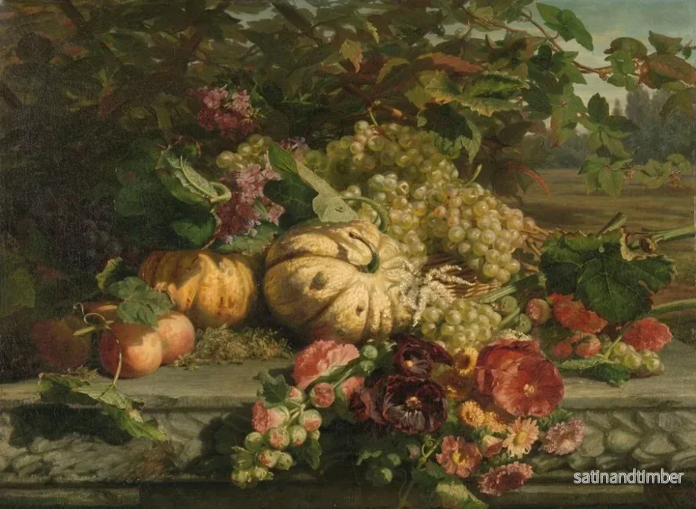 Reproduktion av målningen Naturtavla med blommor och frukter - Gerardina Jacoba van de Sande Bakhuyzen - Bild 2