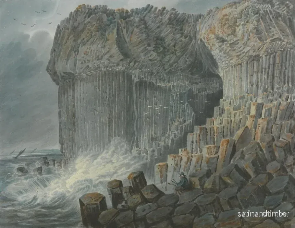 Reproduktion av målningen La grotte de Fingal, Staffa - George Cuitt l'Ancien - Bild 2