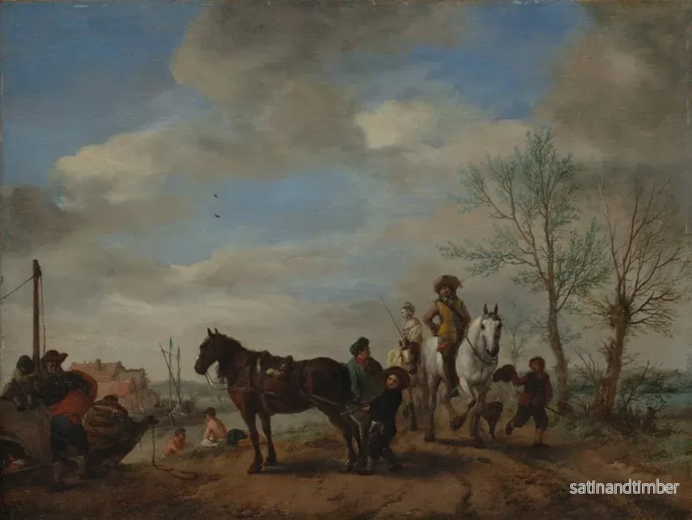 Reproduktion av målningen En man och en kvinna till häst - Philips Wouwerman - Bild 2