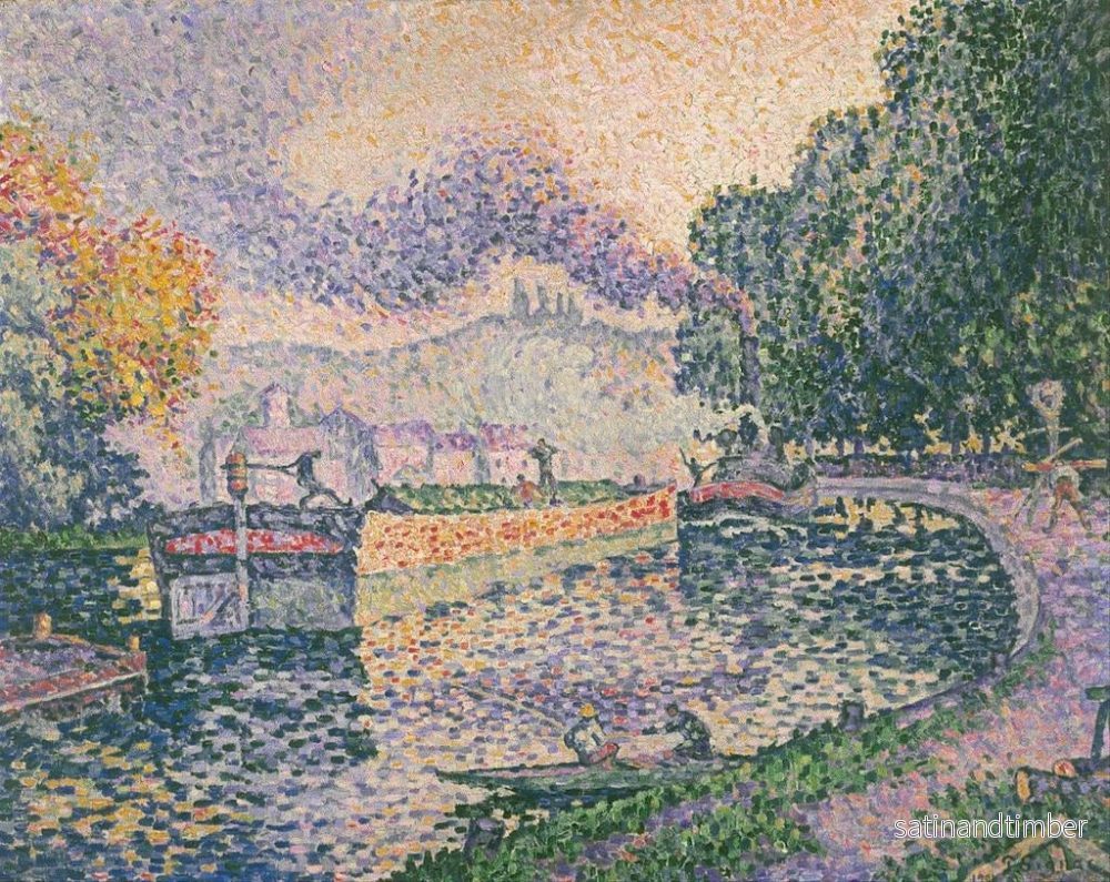 Reproduktion av målningen Le canal des remorqueurs à Samois - Paul Signac - Bild 2