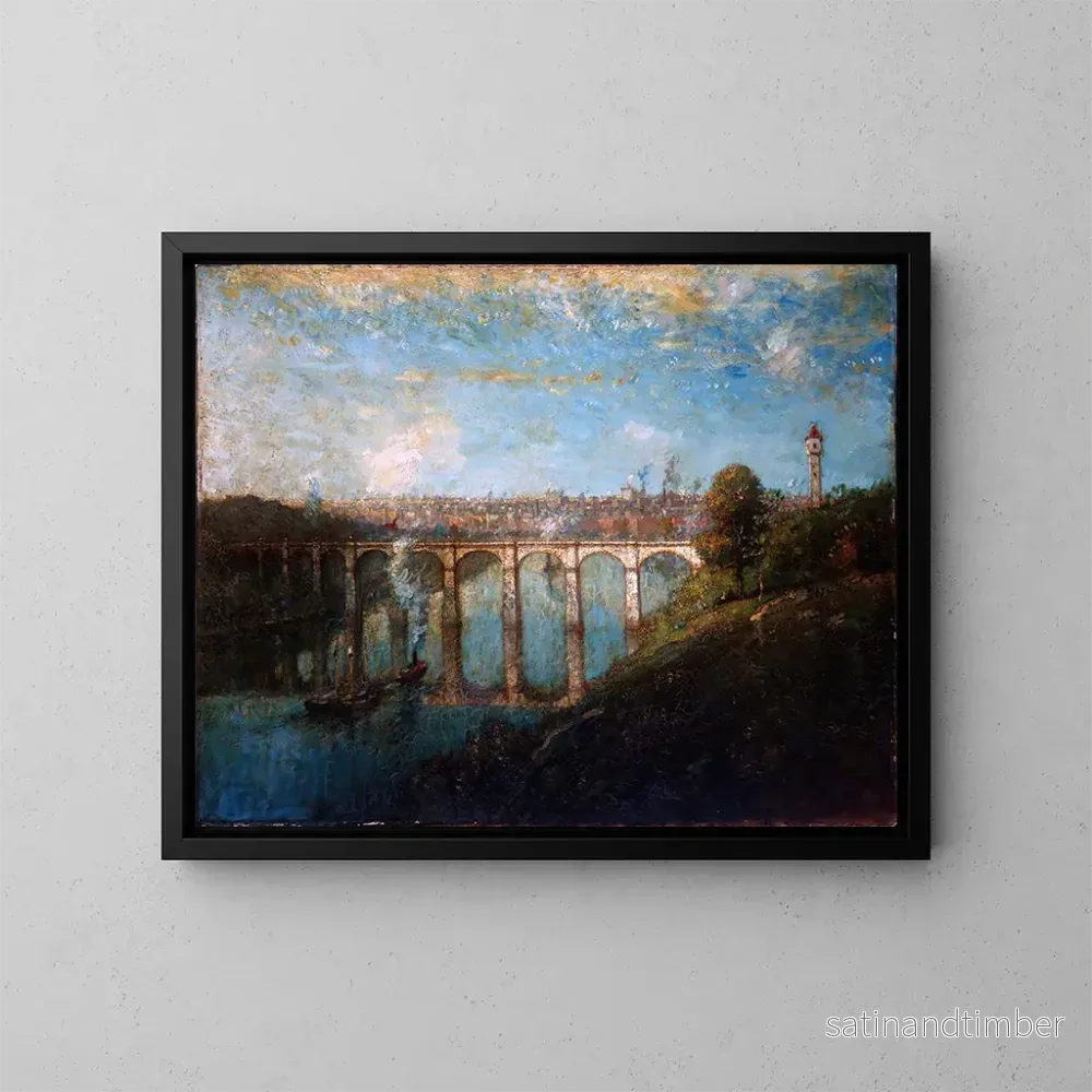 Reproduktion av målningen Pont élevé, New York – Henry Ward Ranger Reproduktion av målningen Pont élevé, New York – Henry Ward Ranger