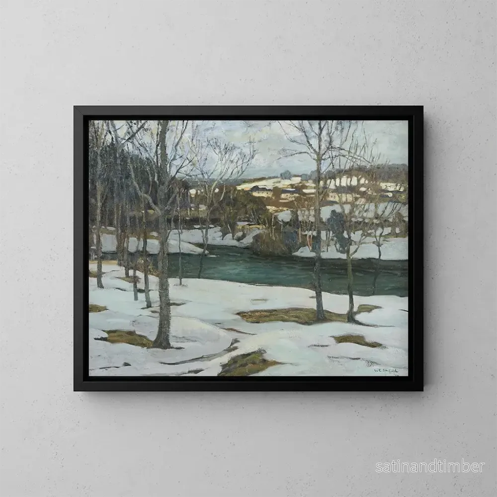 Reproduktion av målningen Rivière sous la neige - Walter Elmer Schofield
