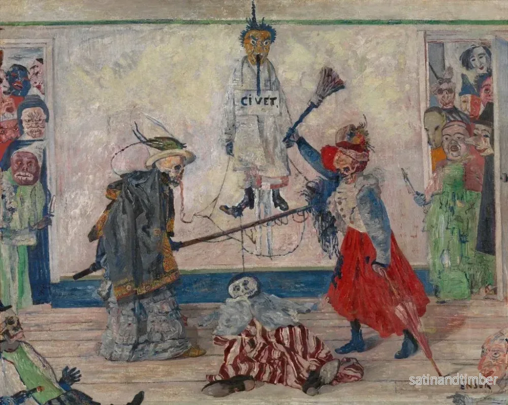 Reproduktion av målningen av skelett som slåss om en hängd persons kropp - James Ensor - Bild 2