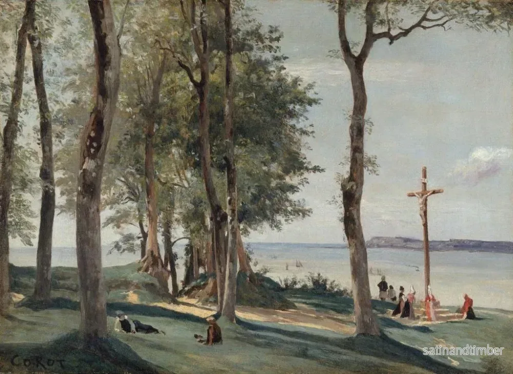 Reproduktion av målningen Calvaire de Honfleur - Jean-Baptiste-Camille Corot - Bild 2