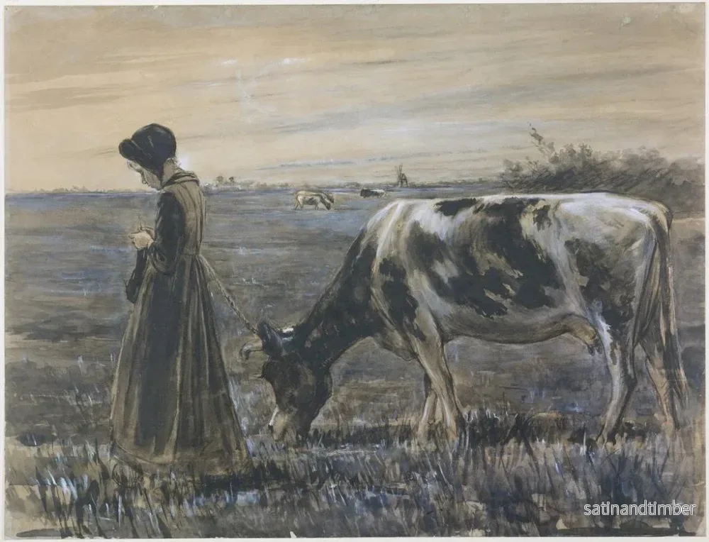 Reproduktion av målningen Flicka med en ko - Max Liebermann - Bild 2