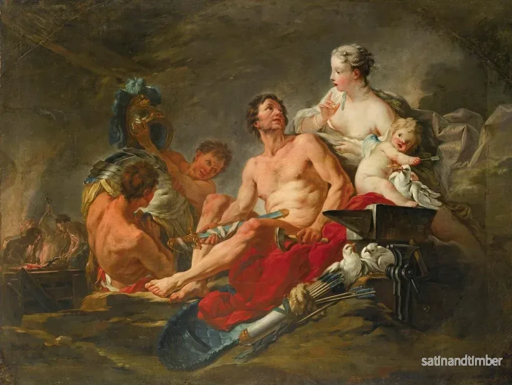 Reproduktion av målningen Venus i Vulcans smedja - François Boucher skola - Bild 2