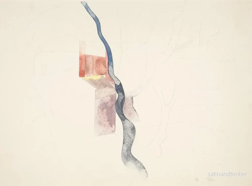 Reproduktion av målningen av träd, studie troligen för Röda kaminer 1918 - Charles Demuth - Bild 2