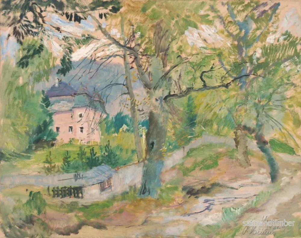 Reproduktion av målningen av herrgård i Krasany - Oldřich Blažek - Bild 2