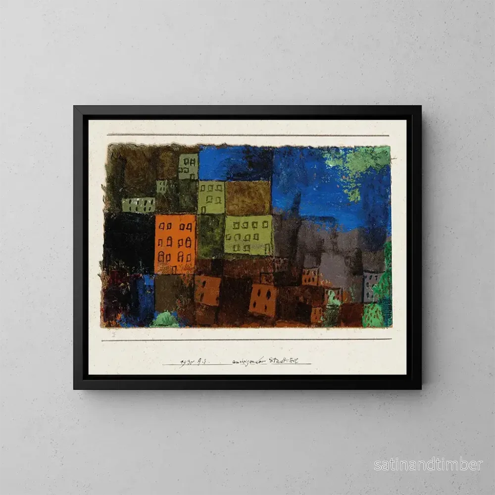 Reproduktion av målningen Quartier en montée - Paul Klee